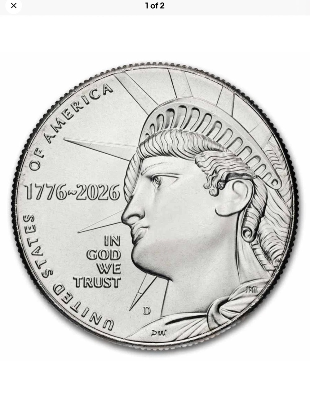 1976-S Bi-Centennial Eisenhower Silver-Tone Coin Pendant - Silver Color